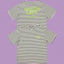 Gallery Dept. Striped Hollywood Logo Short Sleeve T-Shirt - Grey/White