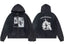 Enfants Riches Déprimés Photo Collage & Deconstructed Character Zip-Up Hoodie - Washed Black