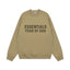 Fear Of God Essentials Double‑Line Plush Crewneck Sweatshirt Khaki
