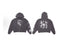 Enfants Riches Déprimés Chest Graphic & Back Six-Panel Grid Zip-Up Hoodie - Washed Black
