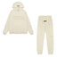 Fear Of God Essentials Double Line Plush Hoodie & Jogger Tracksuit Set Cream