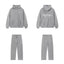 Fear Of God Essentials Double‑Line Hoodie Sweatpants 2‑Pieces Tracksuit Set Dark Heather Grey