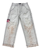 Enfants Riches Déprimés Distressed & Stained Denim Jeans - Light Blue
