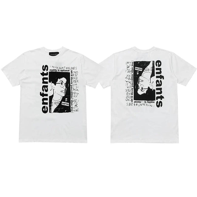 Enfants Riches Déprimés Vertical Portrait & Back Collage T-Shirt - White Hover Image