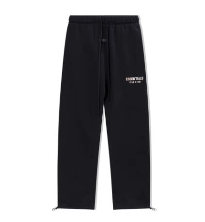 Fear Of God Essentials Hot Stamped Double Line Straight Leg Sweatpants Black Hover Image