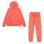 Fear Of God Essentials Double Line Plush Hoodie & Jogger Tracksuit Set Coral Orange