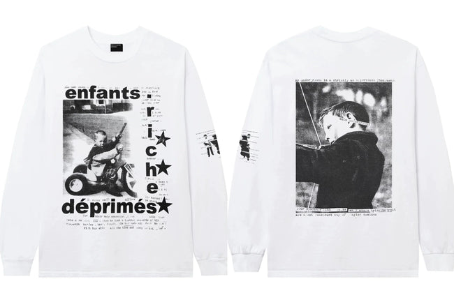 Enfants Riches Déprimés Vertical Lettering & Back Portrait Long-Sleeve - White Hover Image