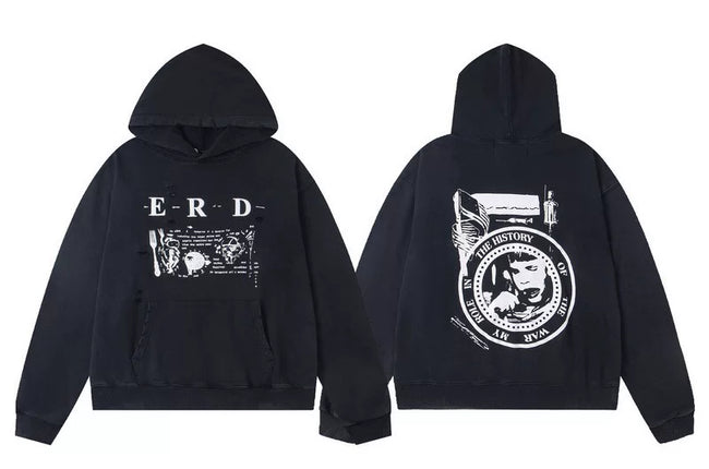 Enfants Riches Déprimés "E-R-D" Logo & Badge Hoodie - Black Hover Image