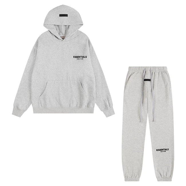 Fear Of God Essentials Hoodie Jogger Tracksuit Set Light Heather Grey Hover Image