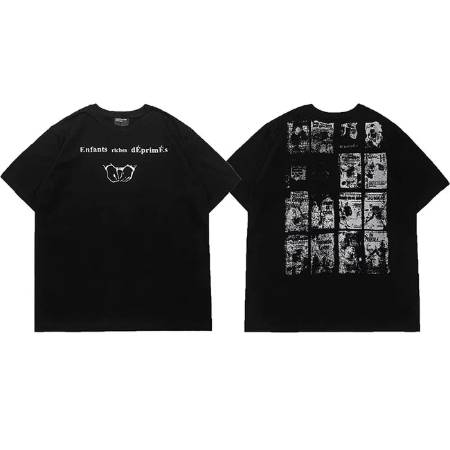 Enfants Riches Déprimés Chest Logo & Back Photo Grid T-Shirt - Black Hover Image