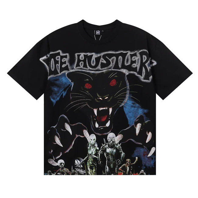Life Hustlers Black Panther Graphic Tee - Black Hover Image