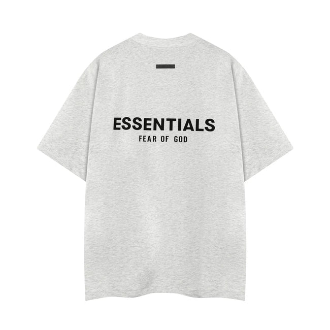 Fear Of God Essentials Double Line Back Logo Oversized T‑Shirt Light Heather Grey Hover Image