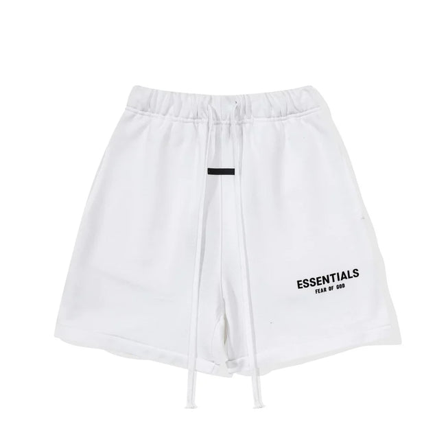 Fear Of God Essentials Logo Fleece Shorts White Hover Image