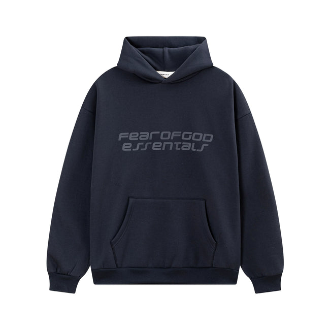 Fear Of God Essentials Silicone Letter Pullover Hoodie Navy Hover Image