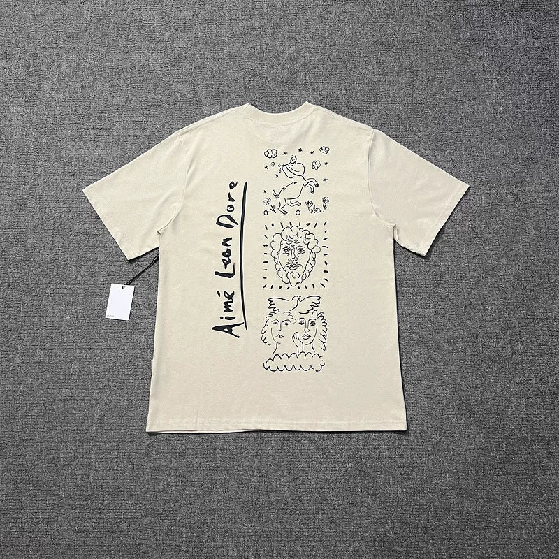 Aimé Leon Dore Line Sketch Graphic Tee - Cream