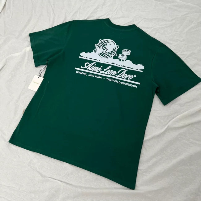 Aimé Leon Dore World Graphic Tee - Forest Green Hover Image