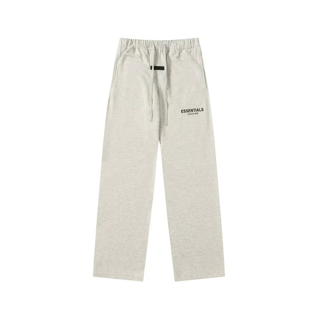 Fear Of God Essentials Text Logo Straight‑Leg Sweatpants Light Oat Heather Hover Image