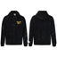 Gallery Dept Black Marble Tie‑Dye Yellow Logo Full Zip Up Hoodie