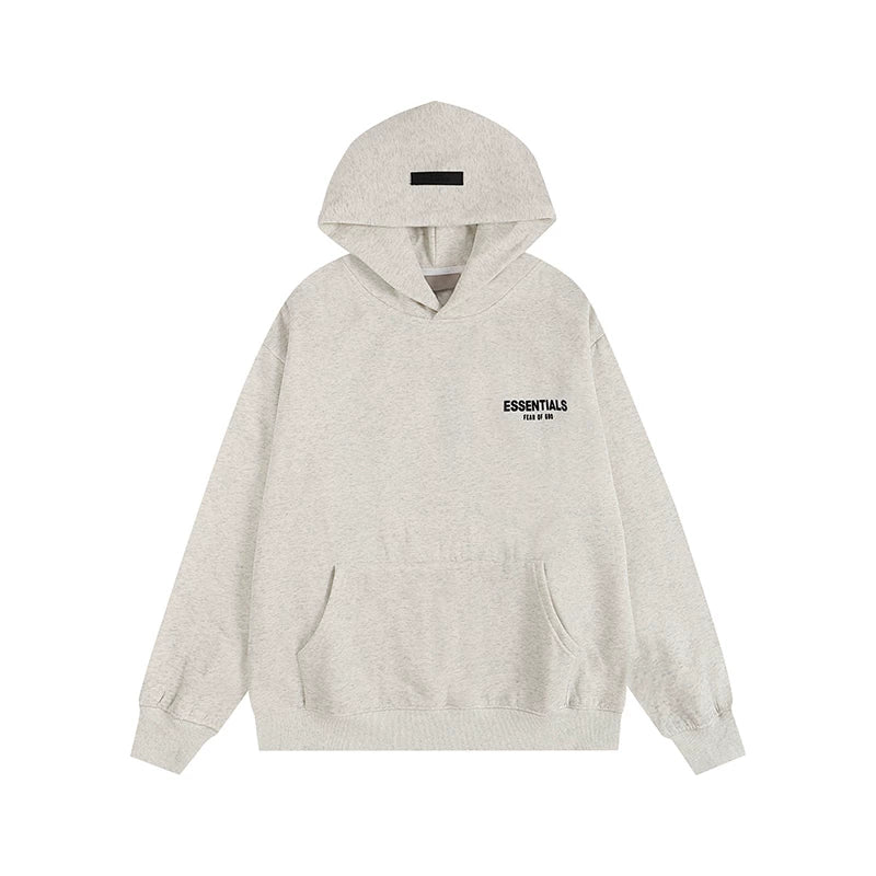 Fear Of God Essentials Chest Logo Pullover Hoodie Light Oat Heather