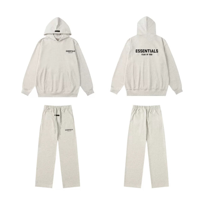 Fear Of God Essentials Hoodie Wide Leg Sweatpants 2‑Piece Set Light Oat Heather Hover Image