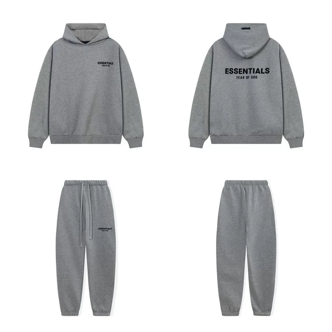 Fear Of God Essentials Hoodie Sweatpants Tracksuit Set Dark Heather Grey Hover Image