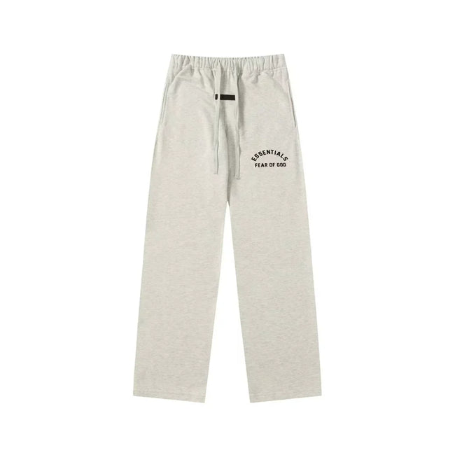 Fear Of God Essentials Logo Straight‑Leg Sweatpants Light Oat Heather Hover Image