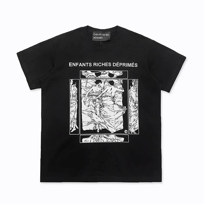 Enfants Riches Déprimés Typography & Vintage Print Illustration T-Shirt - Black Hover Image