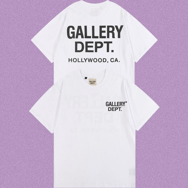 Gallery Dept. Hollywood Logo Short Sleeve T-Shirt - White/Black Hover Image