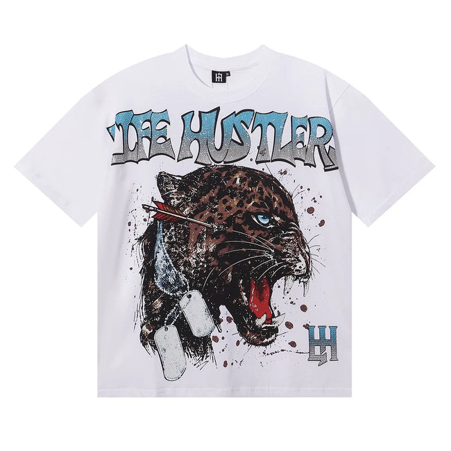 Life Hustlers Wounded Leopard Graphic Tee - White Hover Image