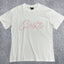 Pink Accent Star-Logo Graphic Tee - White & Pink Streetwear T-Shirt