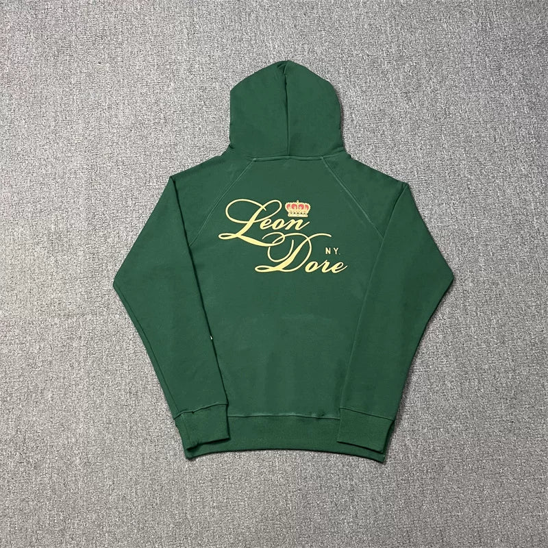 Aimé Leon Dore Crown Crest Logo Hoodie - Forest Green