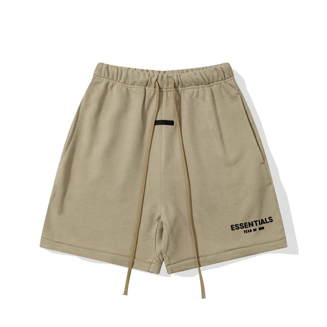 Fear Of God Essentials Logo Fleece Shorts Moss Taupe Hover Image