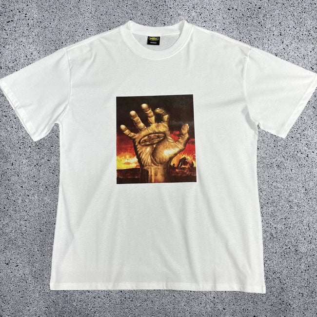 Corteiz Fiery Hand Graphic Tee – White Hover Image