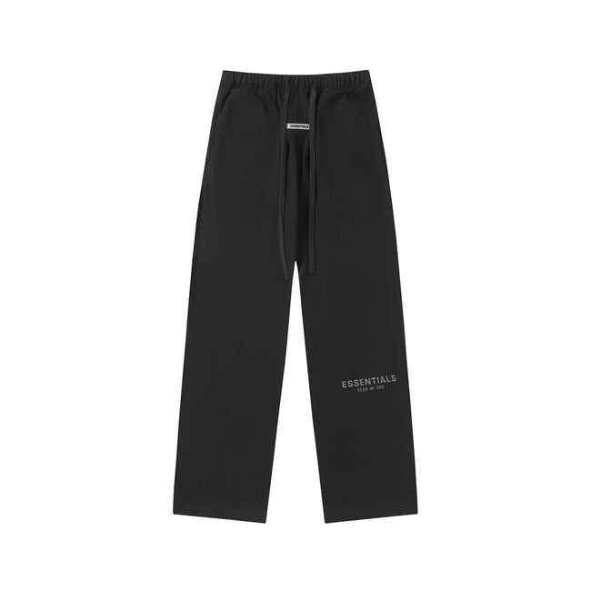 Fear Of God Essentials Contrast Text Logo Straight‑Leg Sweatpants Black Hover Image