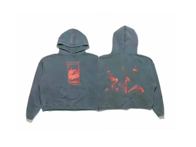 Enfants Riches Déprimés Red-Tone Portrait Hoodie - Washed Dark Grey Hover Image