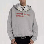 Enfants Riches Déprimés Red Text Logo Hoodie - Light Grey