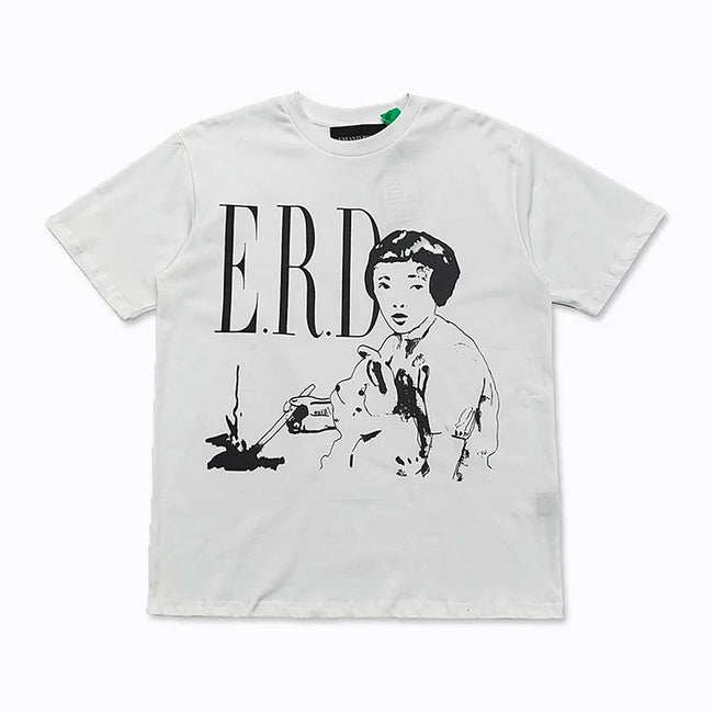 Enfants Riches Déprimés "E.R.D" Geisha Illustration T-Shirt - White Hover Image