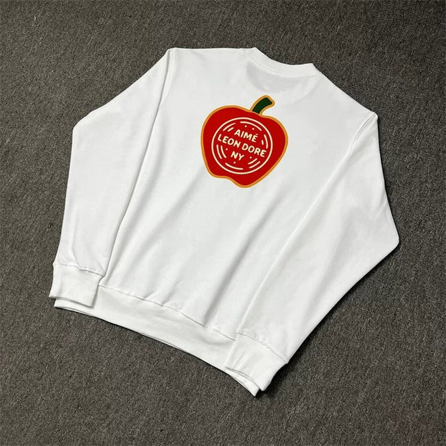 Aimé Leon Dore Apple Graphic Sweatshirt - White Hover Image