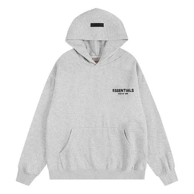 Fear Of God Essentials Chest Logo Pullover Hoodie Light Heather Grey Hover Image