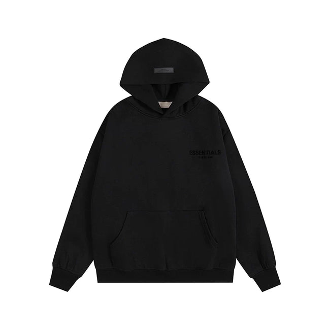 Fear Of God Essentials Chest Logo Pullover Hoodie Black Hover Image