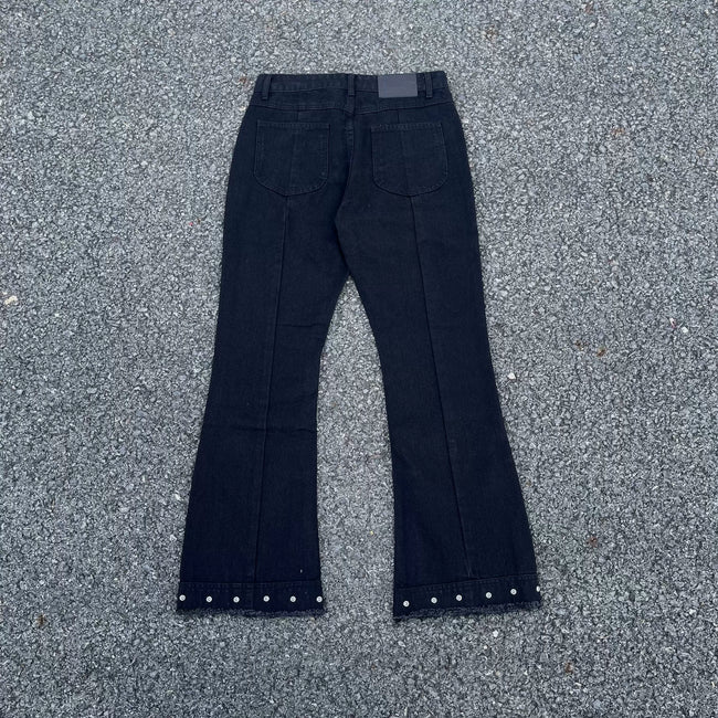 Enfants Riches Déprimés Studded Hem Flare Jeans - Dark Navy Main Image