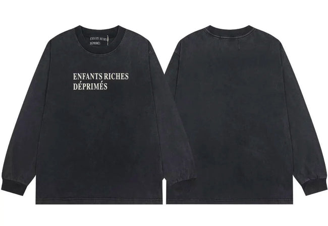 Enfants Riches Déprimés Classic Brand Logo Long-Sleeve  - Washed Black Hover Image