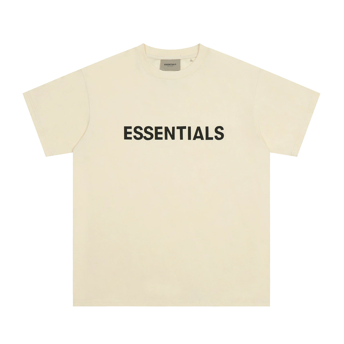 Fear Of God Essentials 3D Chest Logo Short Sleeve T-Shirt Cream