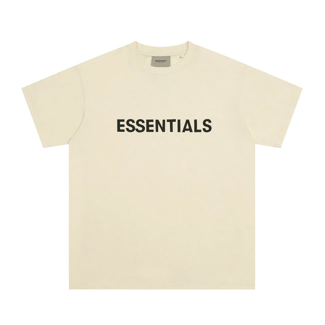 Fear Of God Essentials 3D Chest Logo Short Sleeve T-Shirt Cream Hover Image