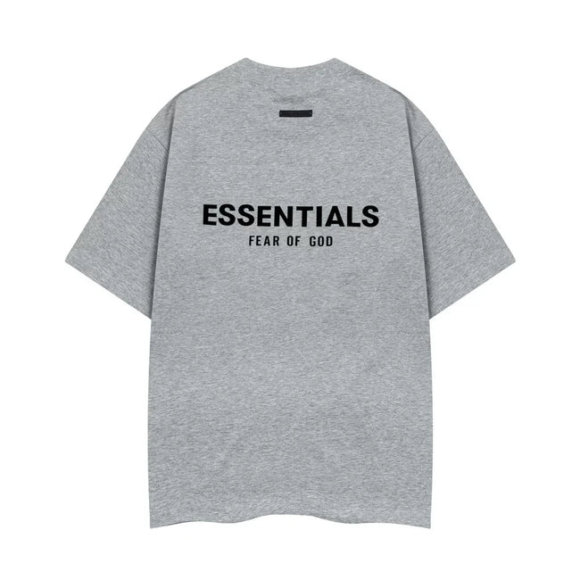 Fear Of God Essentials Double Line Back Logo Oversized T‑Shirt Medium Heather Grey Hover Image
