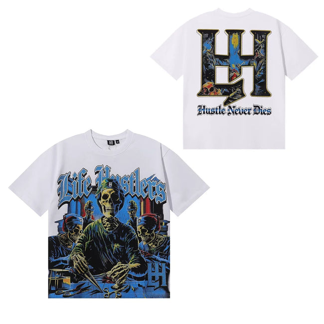 Life Hustlers Skeleton Wolverine Graphic Tee - White Hover Image