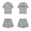 Fear Of God Essentials T‑Shirt Fleece Shorts Summer Set Heather Grey