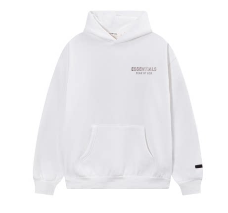 Fear Of God Essentials Hot Stamped Double Line Pullover Hoodie White