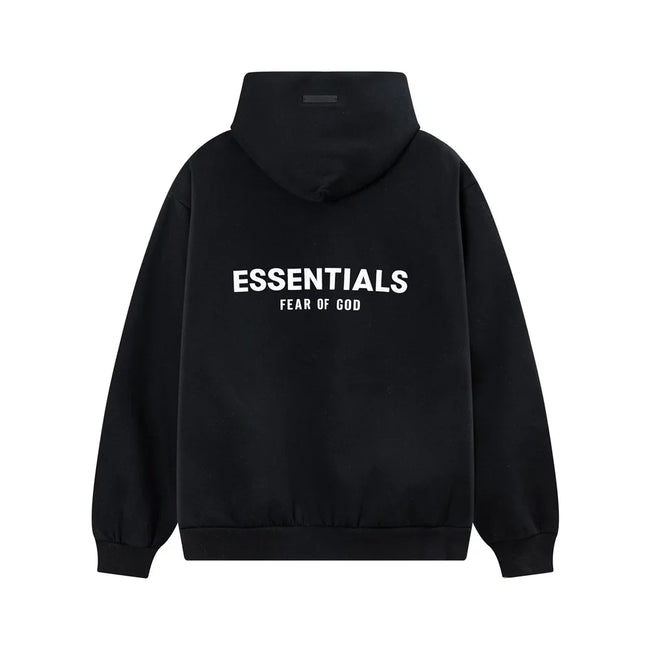 Fear Of God Essentials Back Logo Oversized Hoodie Black Hover Image