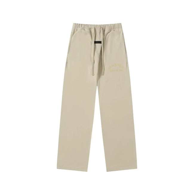 Fear Of God Essentials Arched Logo Straight‑Leg Sweatpants Cream Beige Hover Image